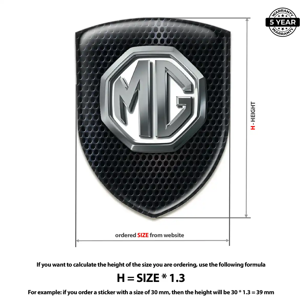 MG Car Logo Decal Refined Design