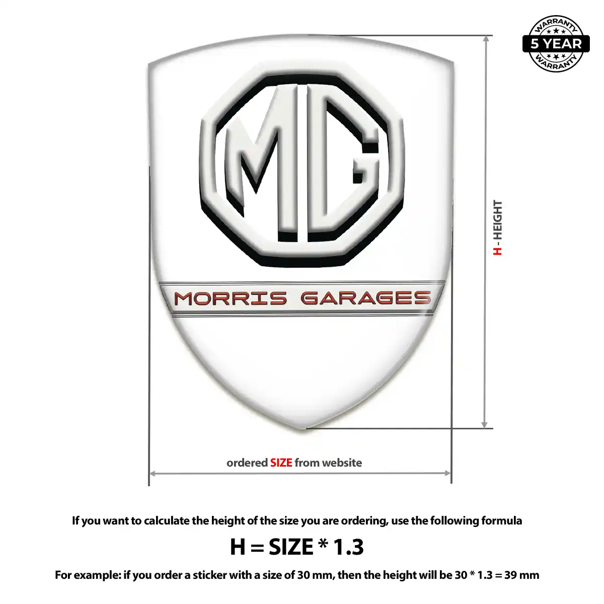 MG Car Logo Decal Signature Grade