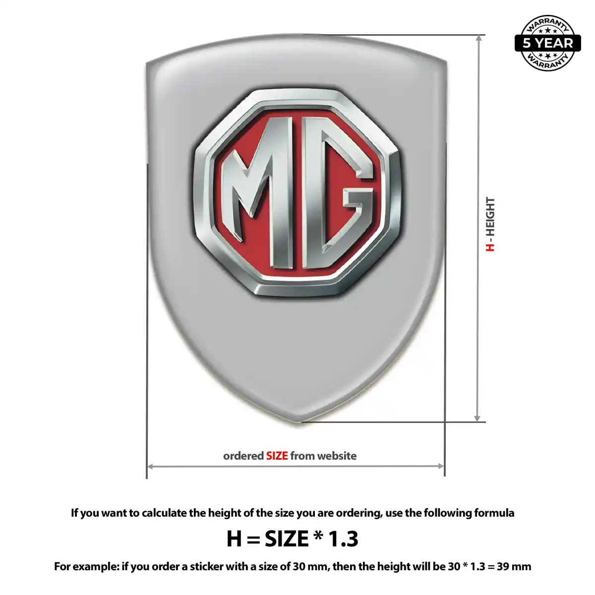 MG Crest Emblem Elite Finish