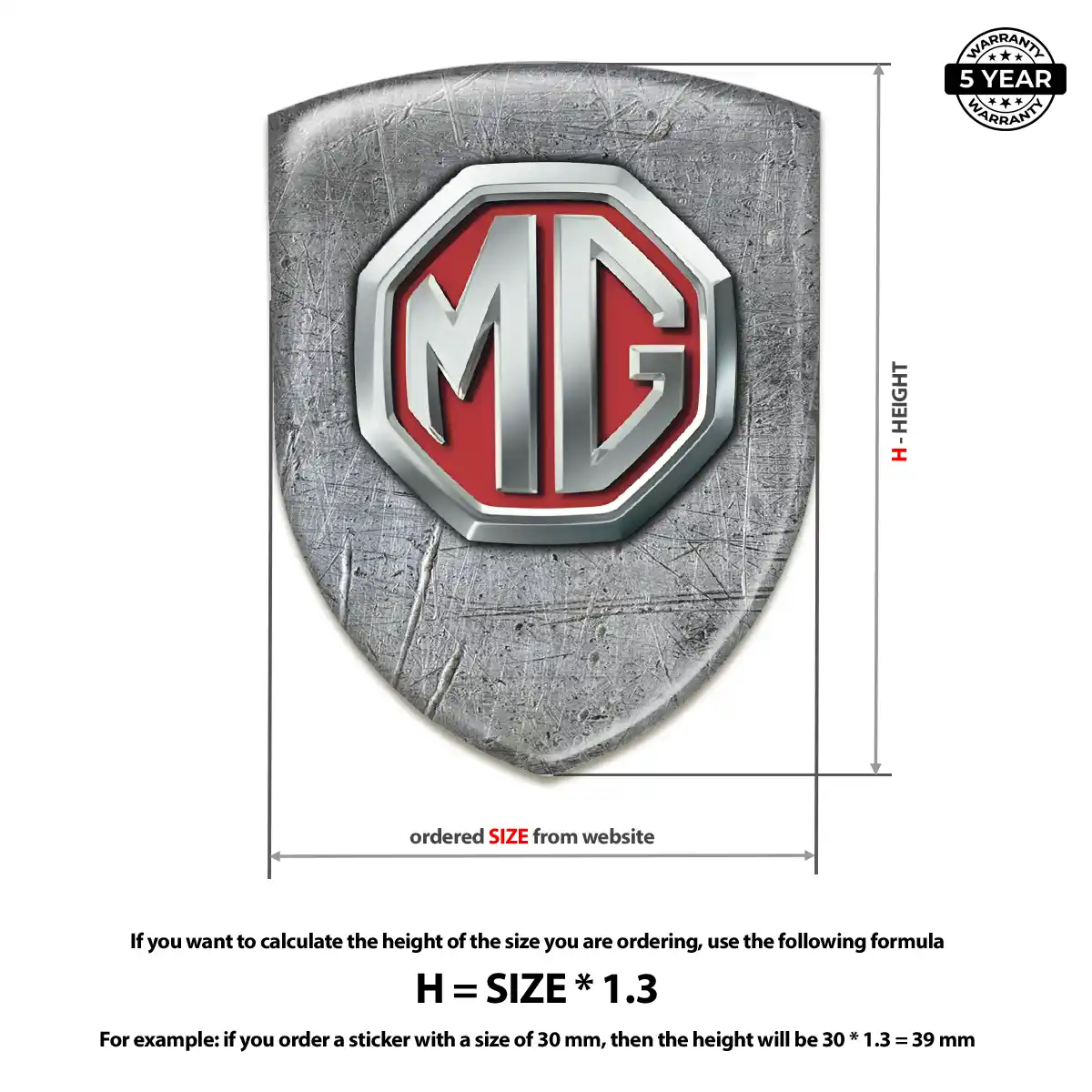 MG Crest Logo Emblem Elite Finish