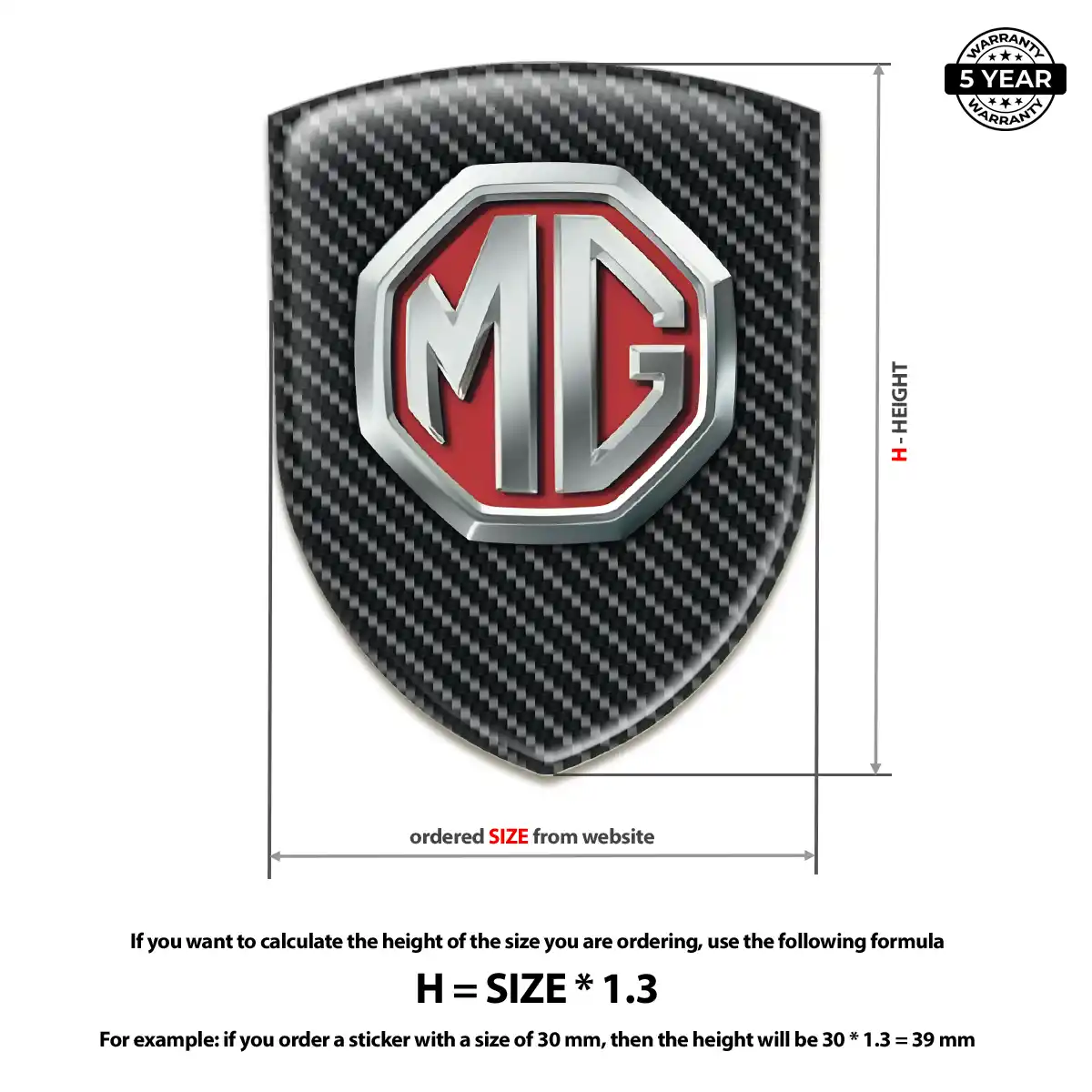 MG Crest Logo Emblem Exterior Luxe