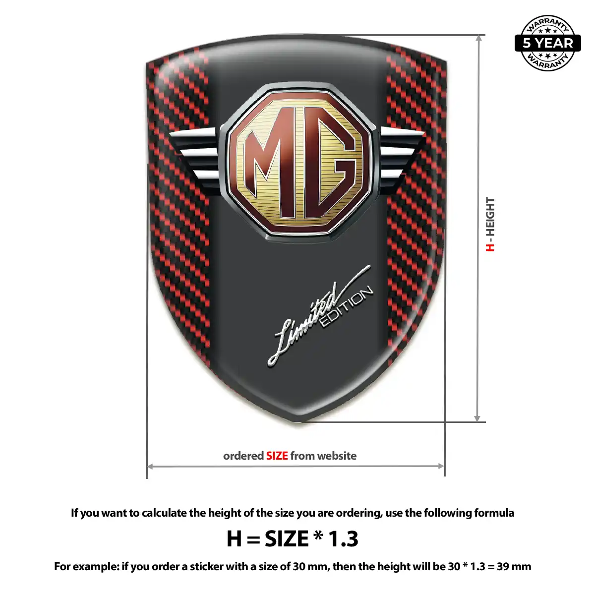 MG Crest Logo Emblem Resin Elite