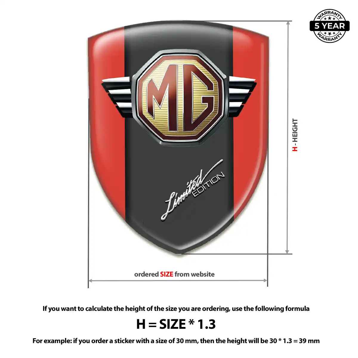MG Crest Logo Emblem Resin Luxe