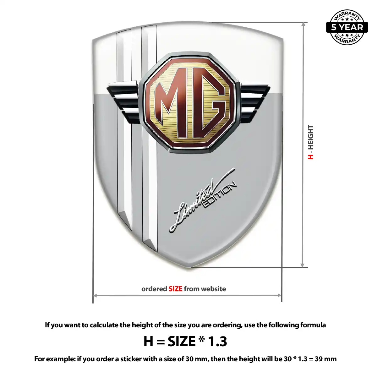 MG Domed Badge Elite Finish