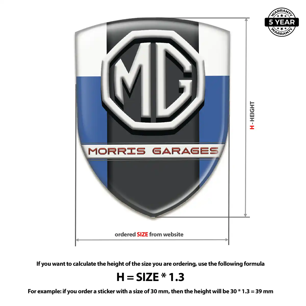 MG Domed Badge Interior Luxe