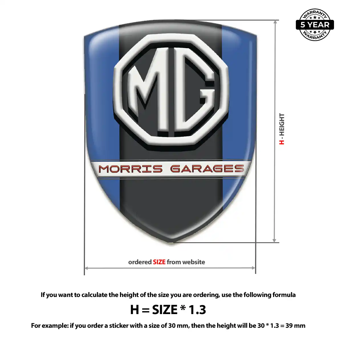 MG Domed Badge Opulent Line