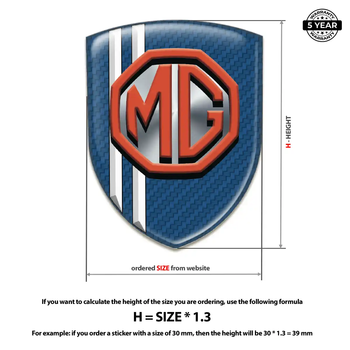 MG Domed Badge Premium Dome