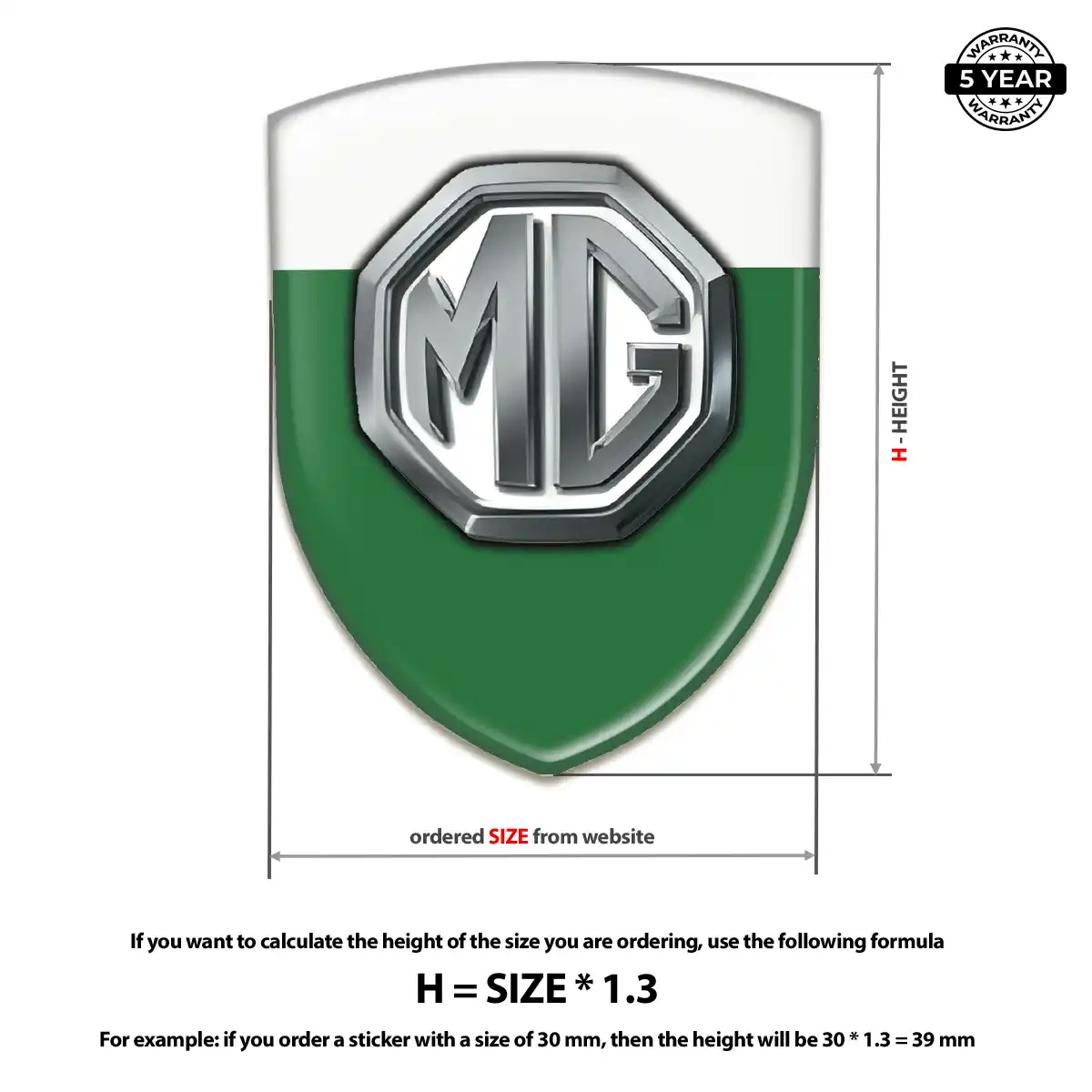 MG Domed Badge Sleek Style