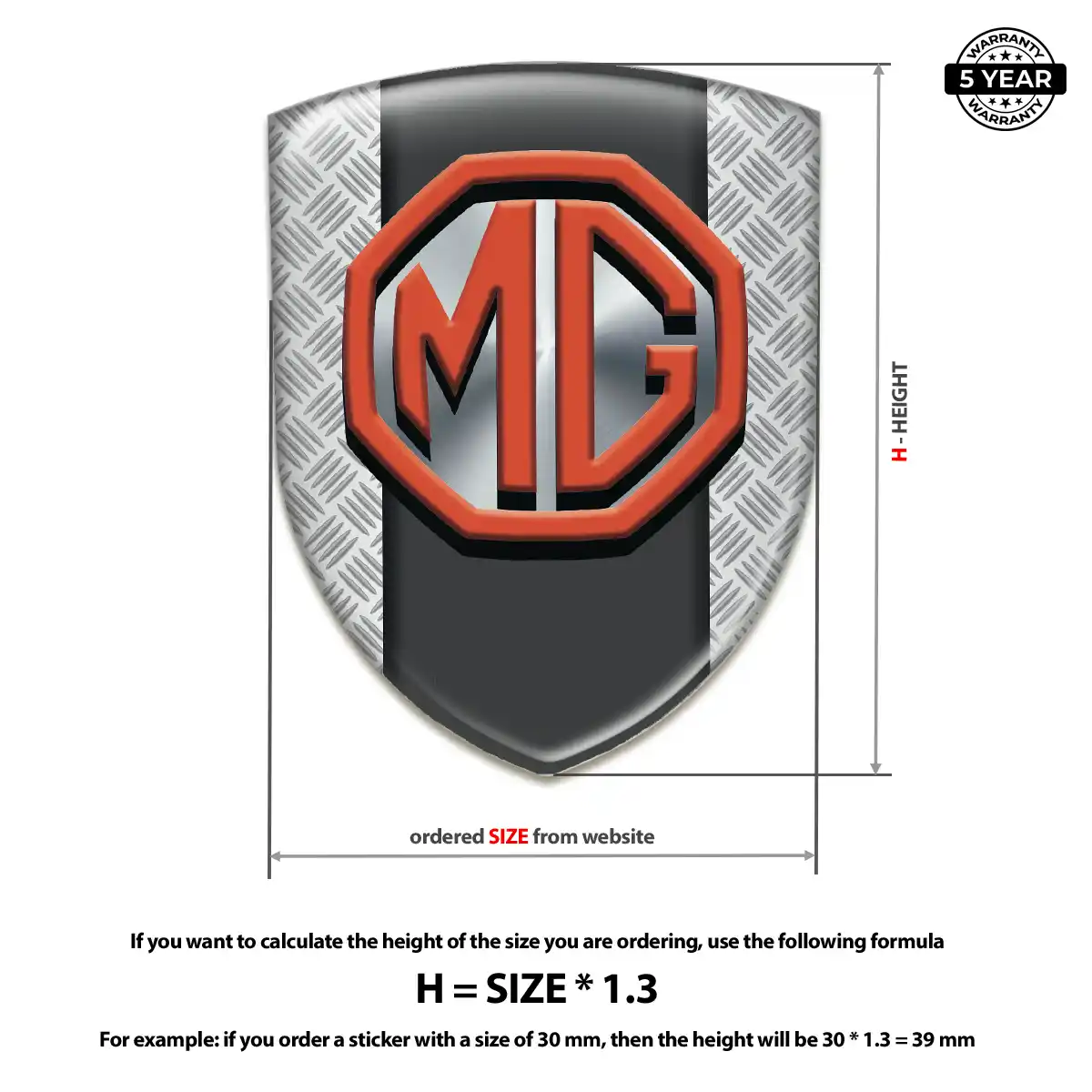 MG Domed Car Sticker Deluxe Edition