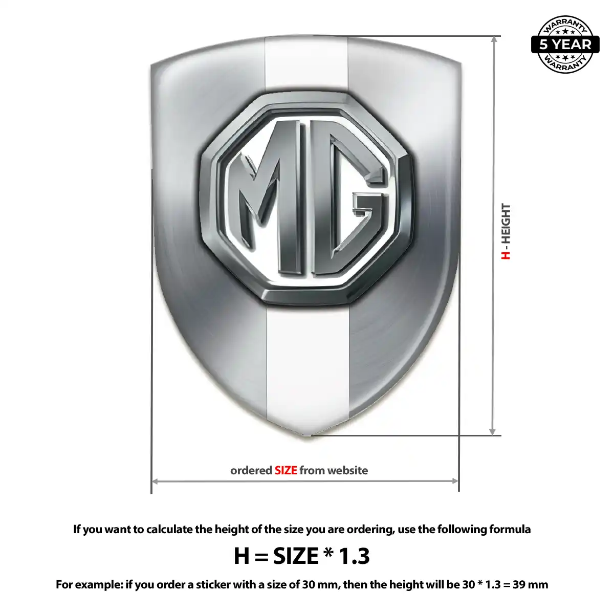 MG Domed Car Sticker Elite Edition
