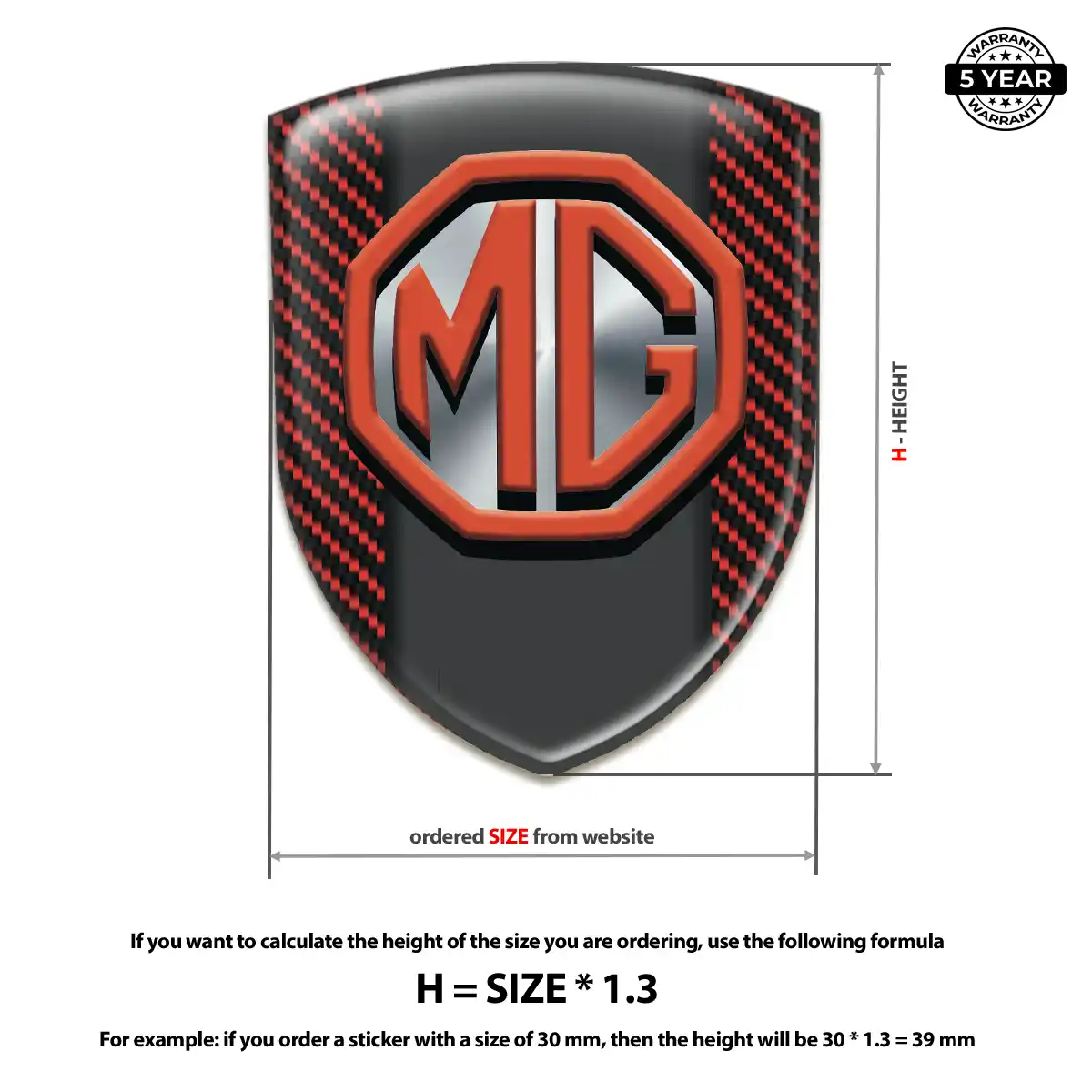 MG Domed Car Sticker Exclusive Series