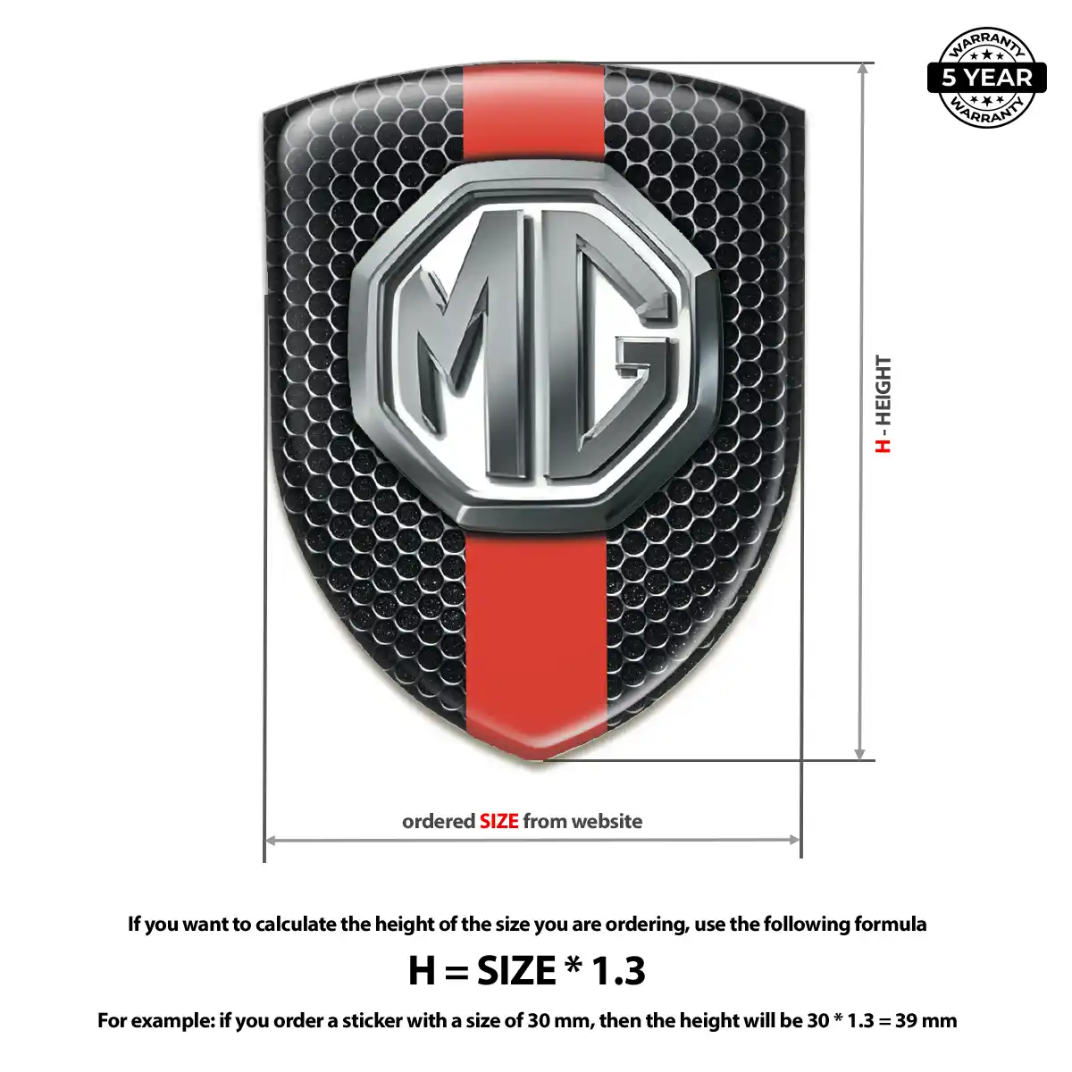 MG Domed Car Sticker Noble Edition