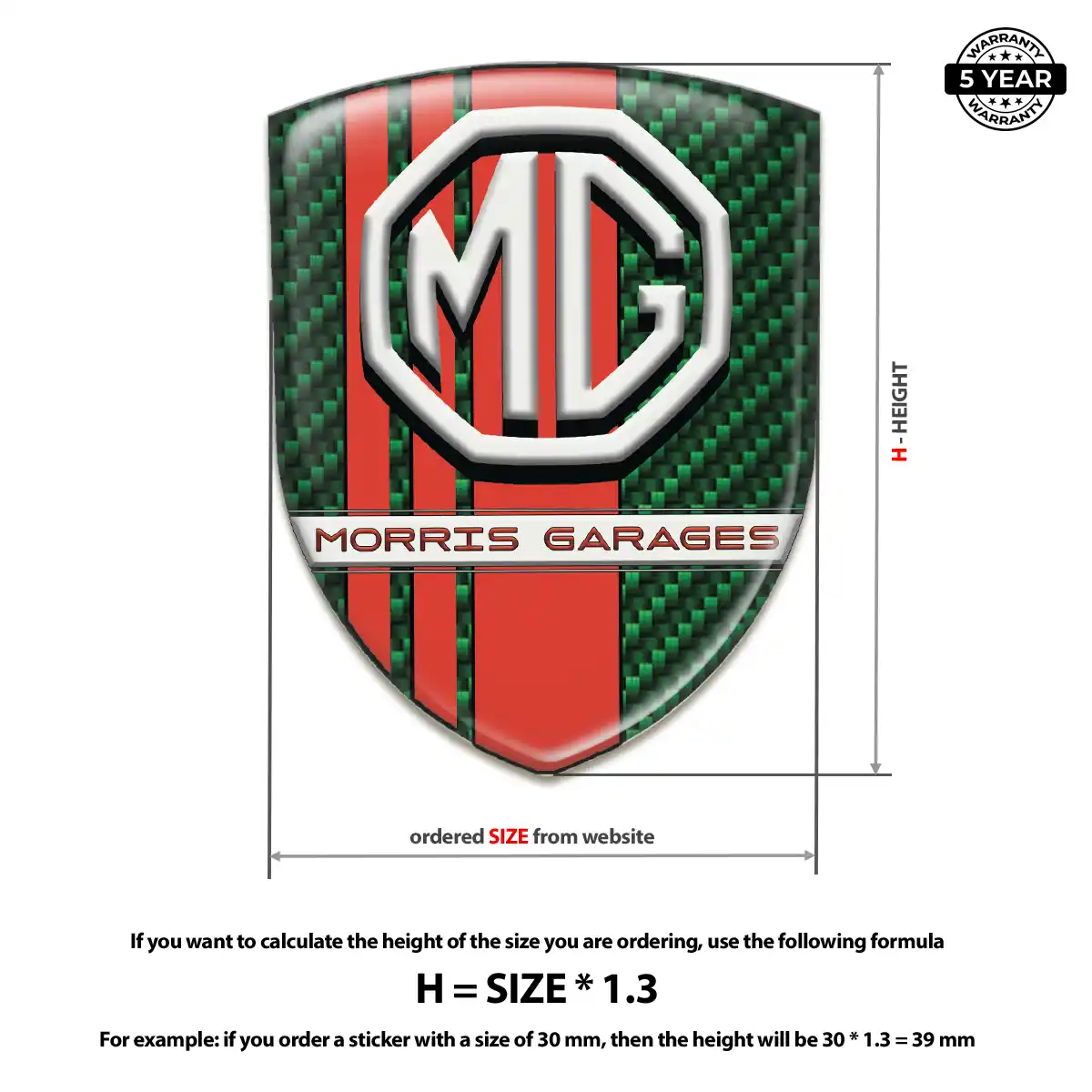 MG Domed Car Sticker Premium Dome