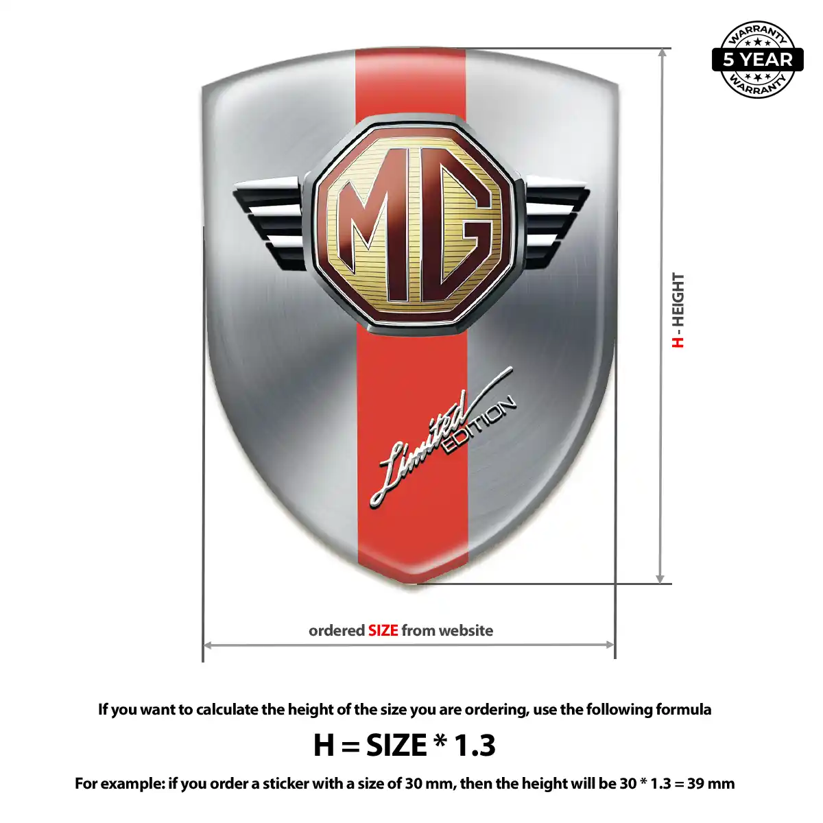 MG Domed Car Sticker Prime Quality