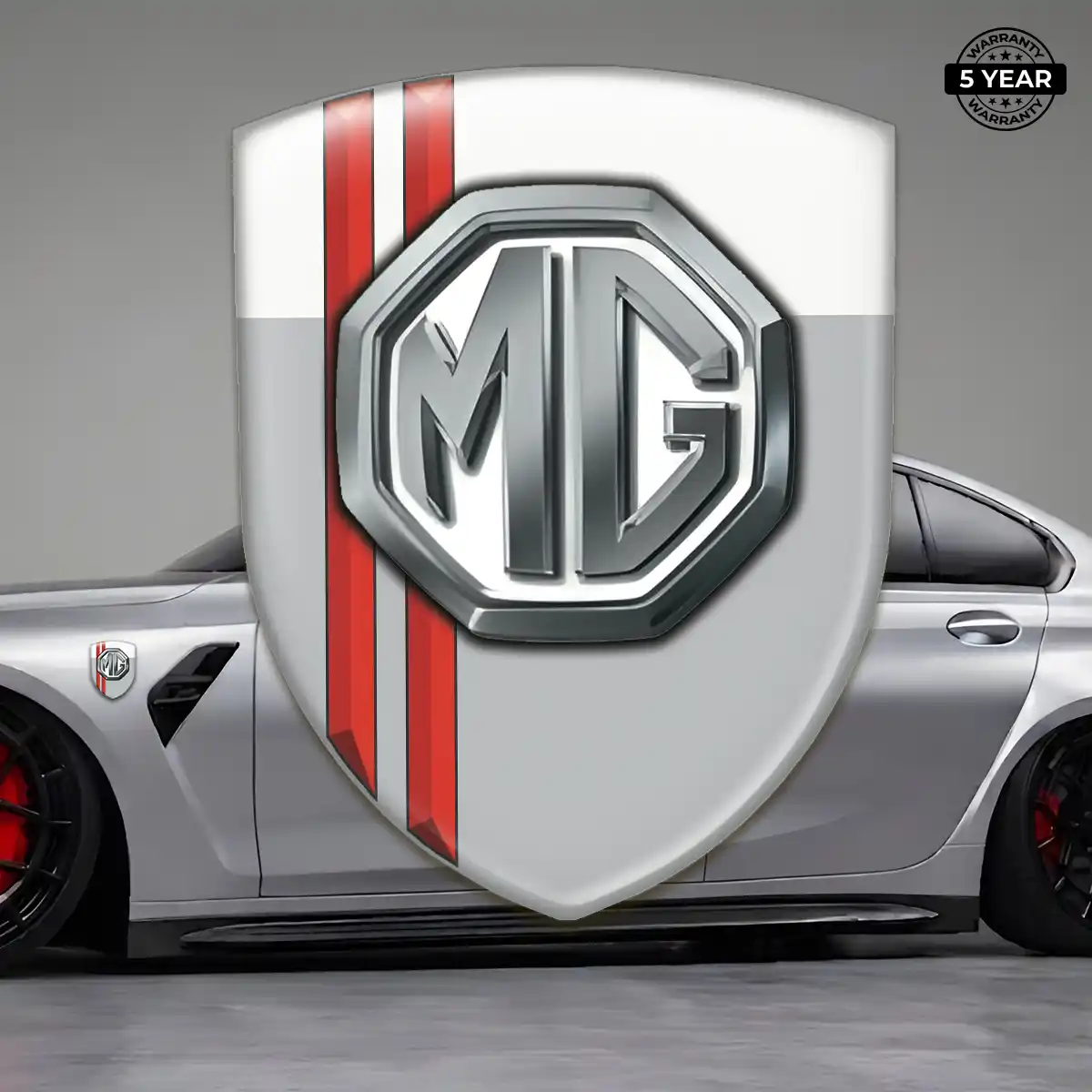 MG Domed Car Sticker Refined Design