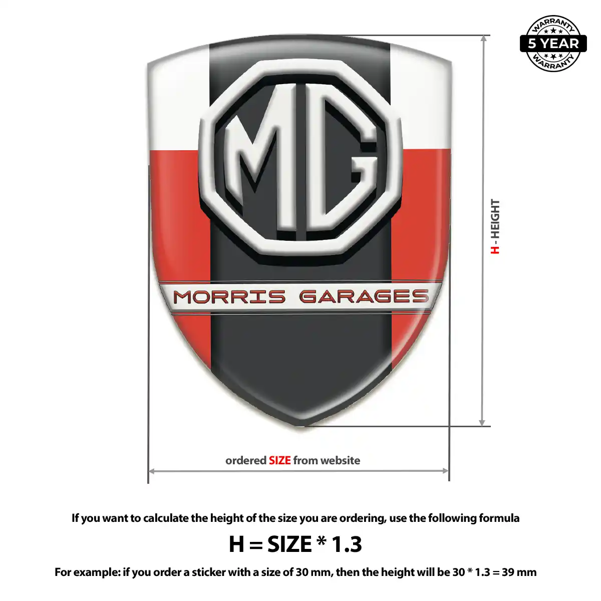 MG Domed Decal Cabin Style
