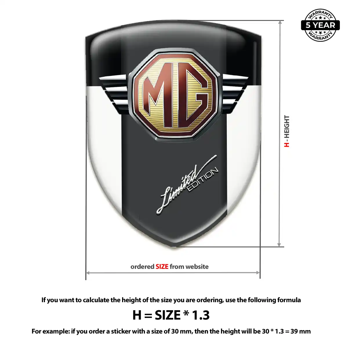 MG Domed Decal Elite Finish