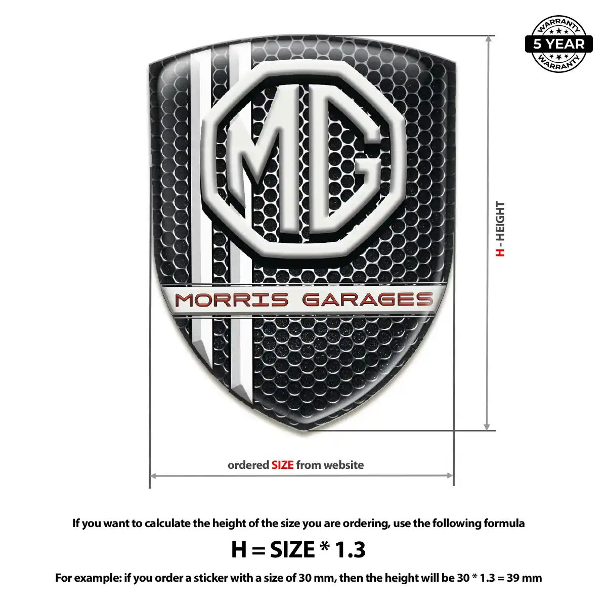 MG Domed Decal Noble Edition