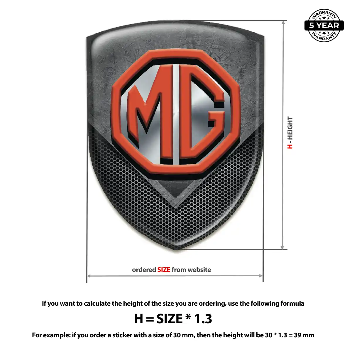 MG Domed Decal Outer Style