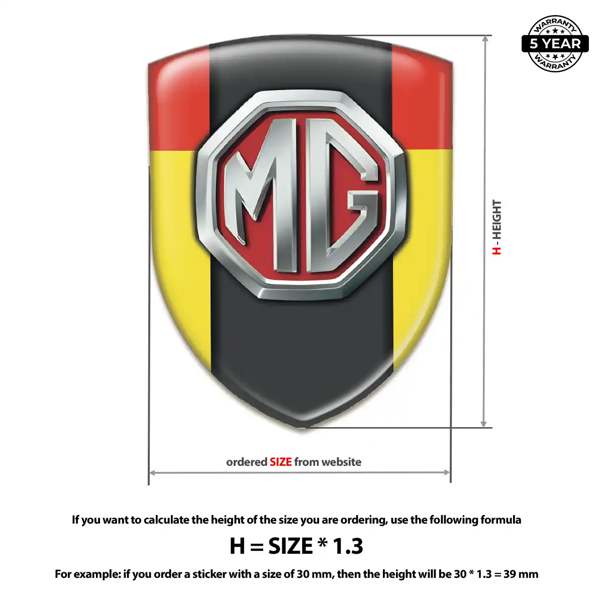 MG Domed Decal Premium Dome