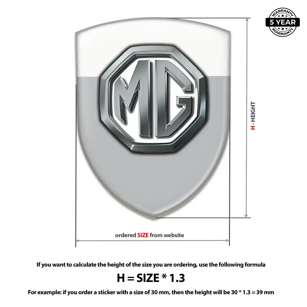 MG Domed Decal Prime Quality