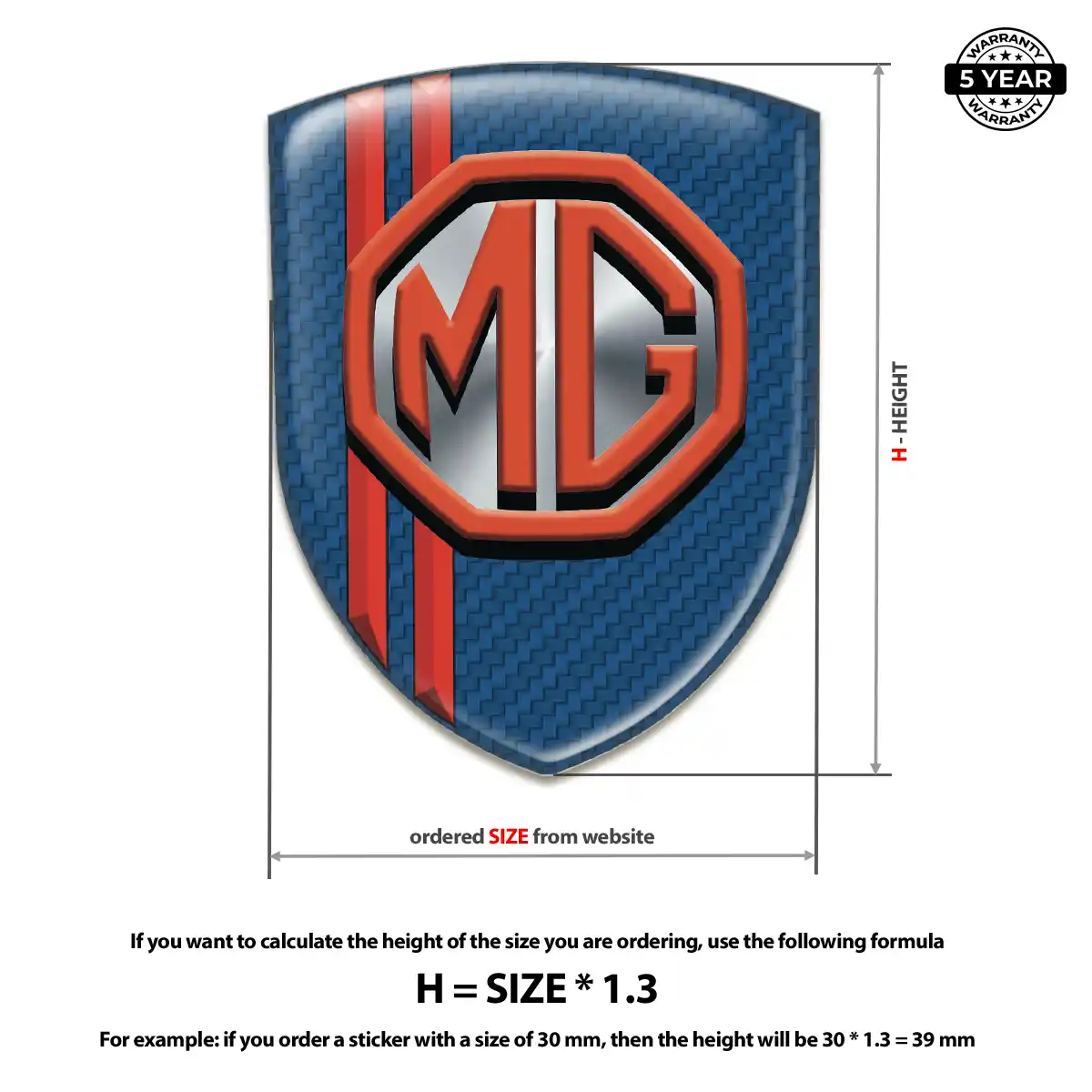 MG Domed Decal Refined Design