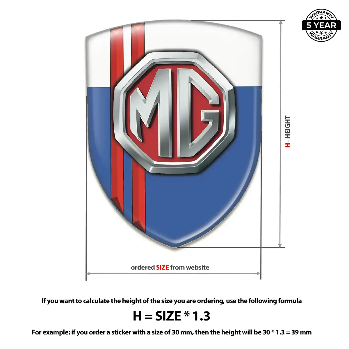 MG Domed Decal Resin Luxe