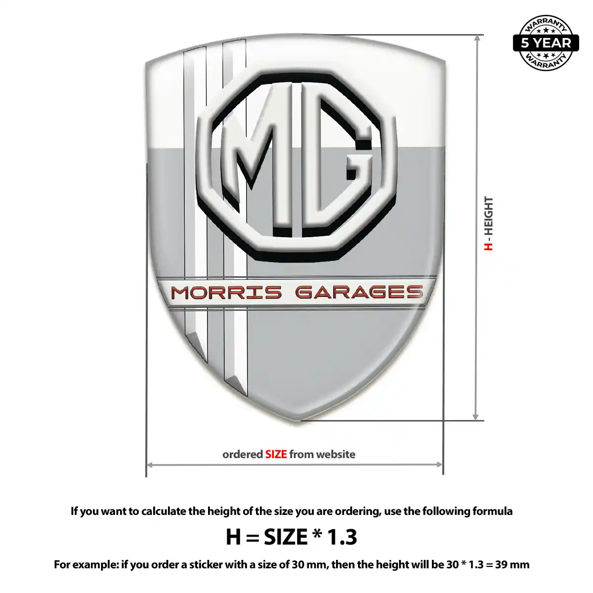MG Domed Decal Signature Grade