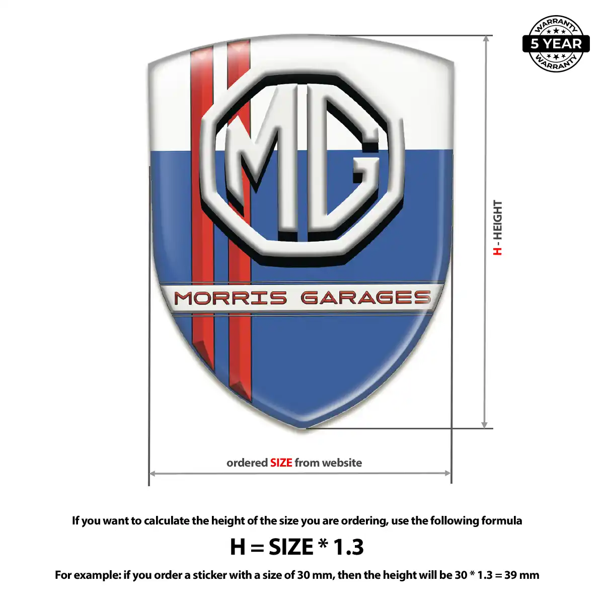 MG Domed Decal Superior Craft