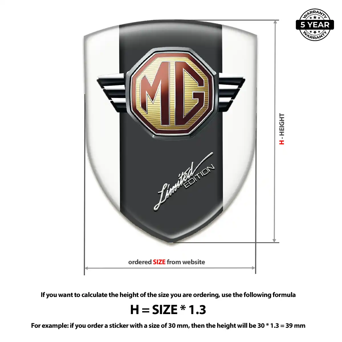 MG Domed Emblem Elite Finish