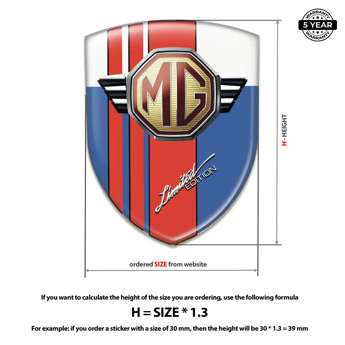 MG Domed Emblem Interior Luxe