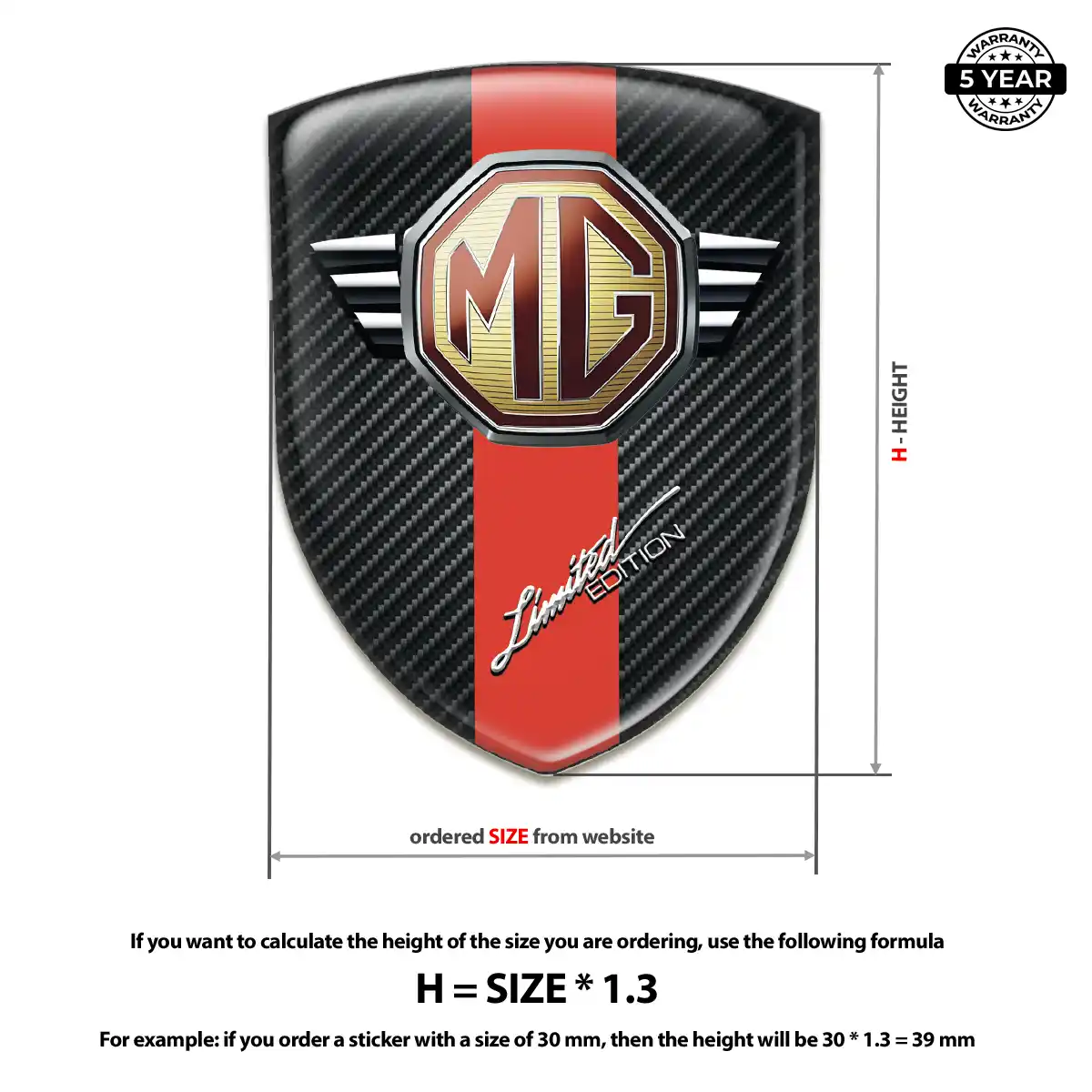 MG Domed Emblem Resin Luxe