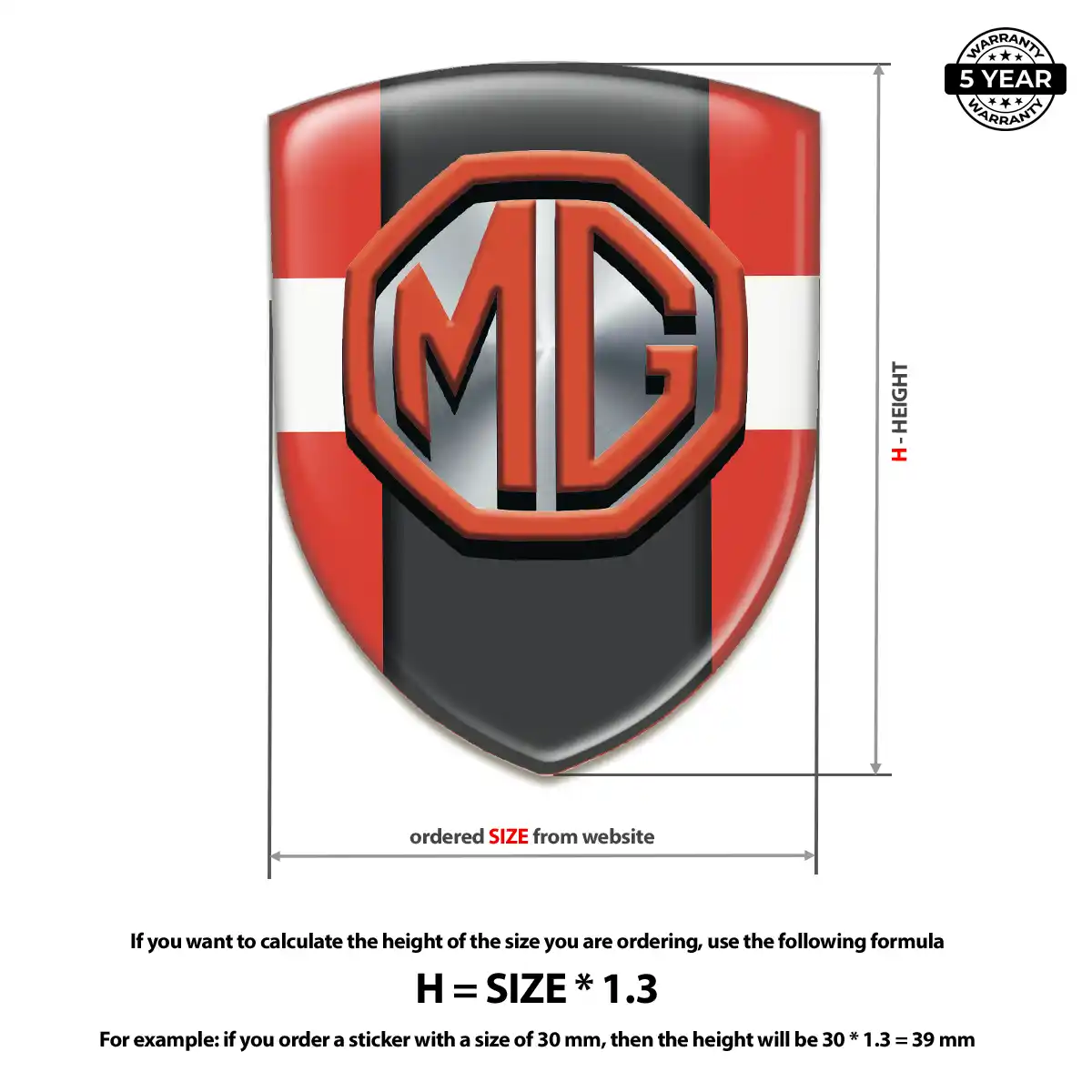 MG Domed Logo Decal Exterior Luxe