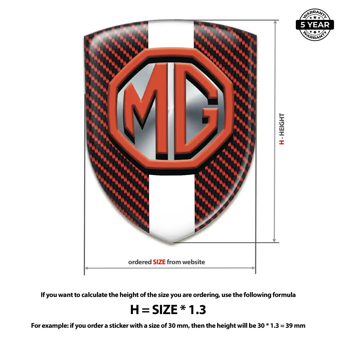 MG Domed Logo Decal Interior Elegance