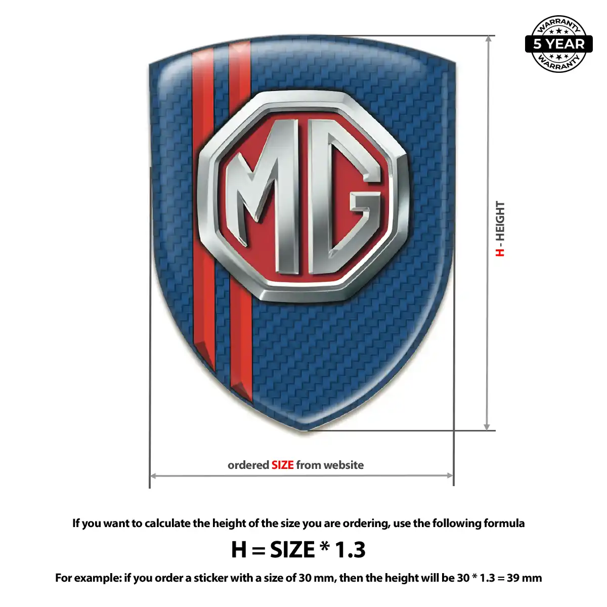 MG Domed Logo Decal Interior Luxe