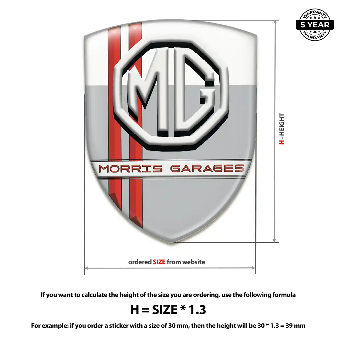 MG Domed Logo Decal Noble Edition