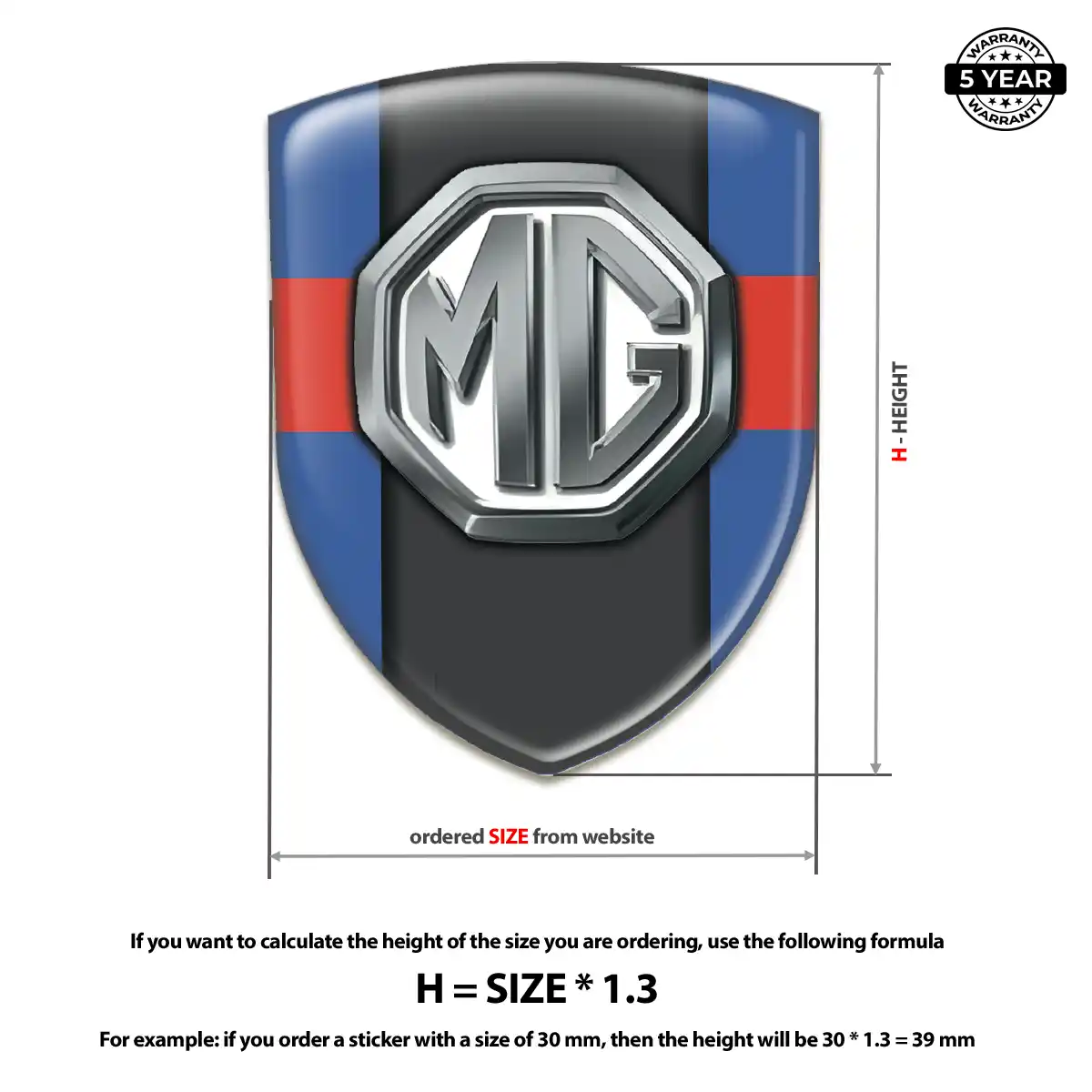 MG Domed Logo Decal Opulent Line