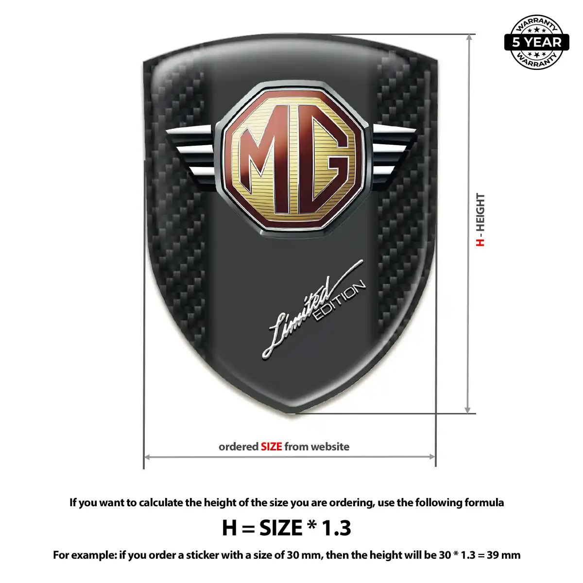 MG Domed Logo Decal Prestige Line