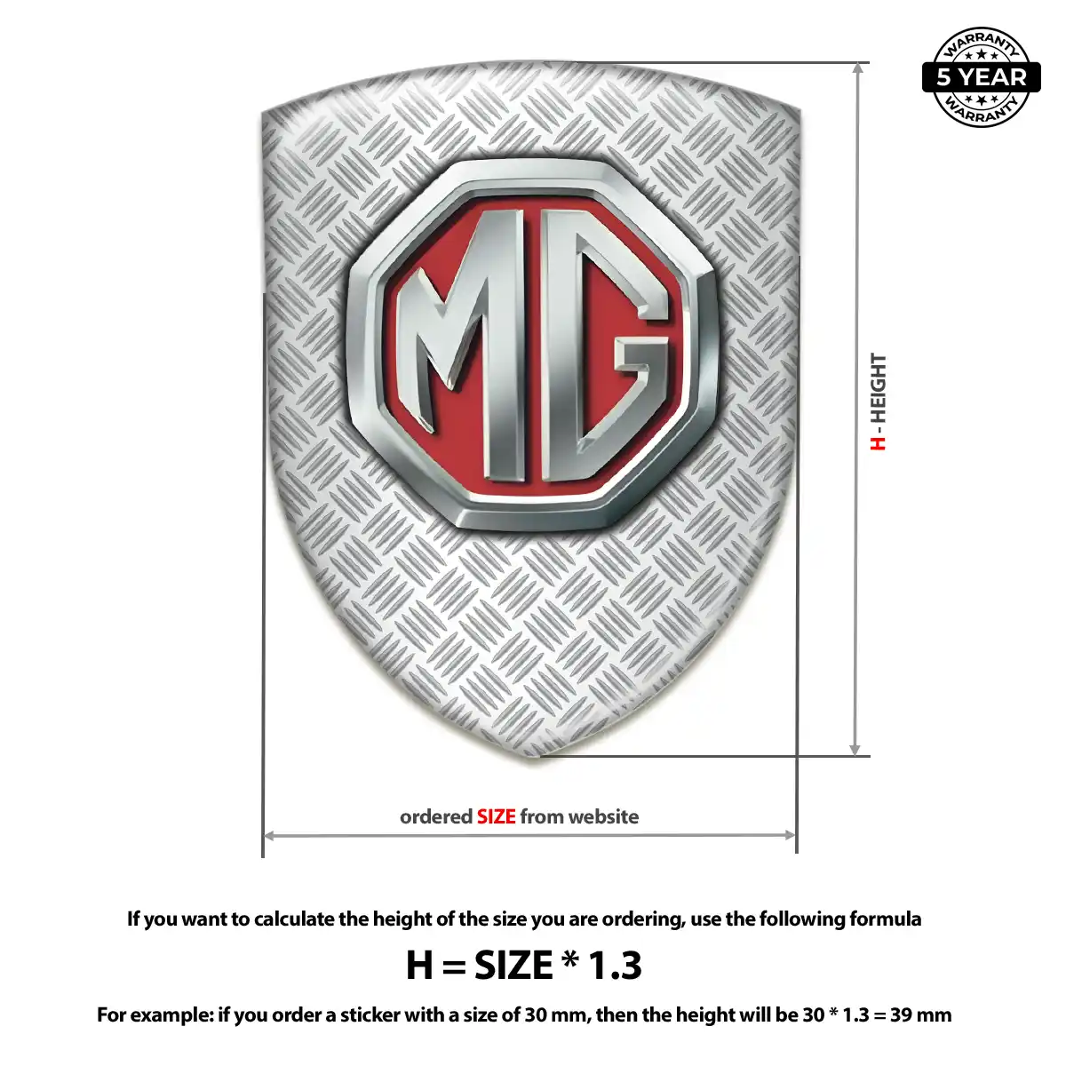 MG Domed Logo Decal Prime Quality