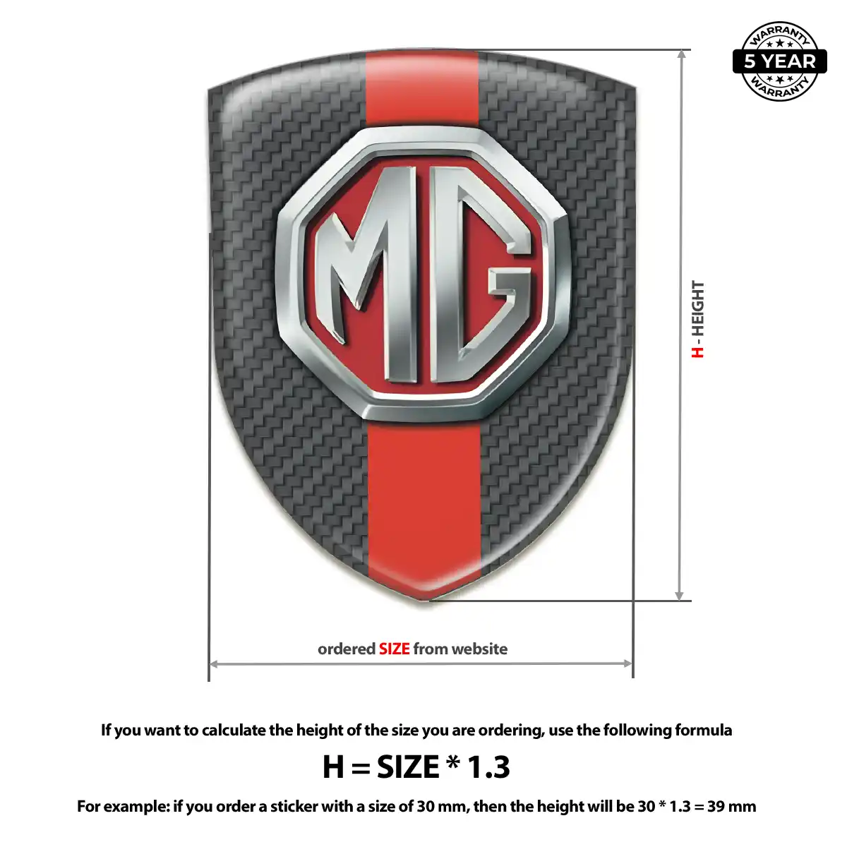 MG Domed Logo Decal Resin Elite