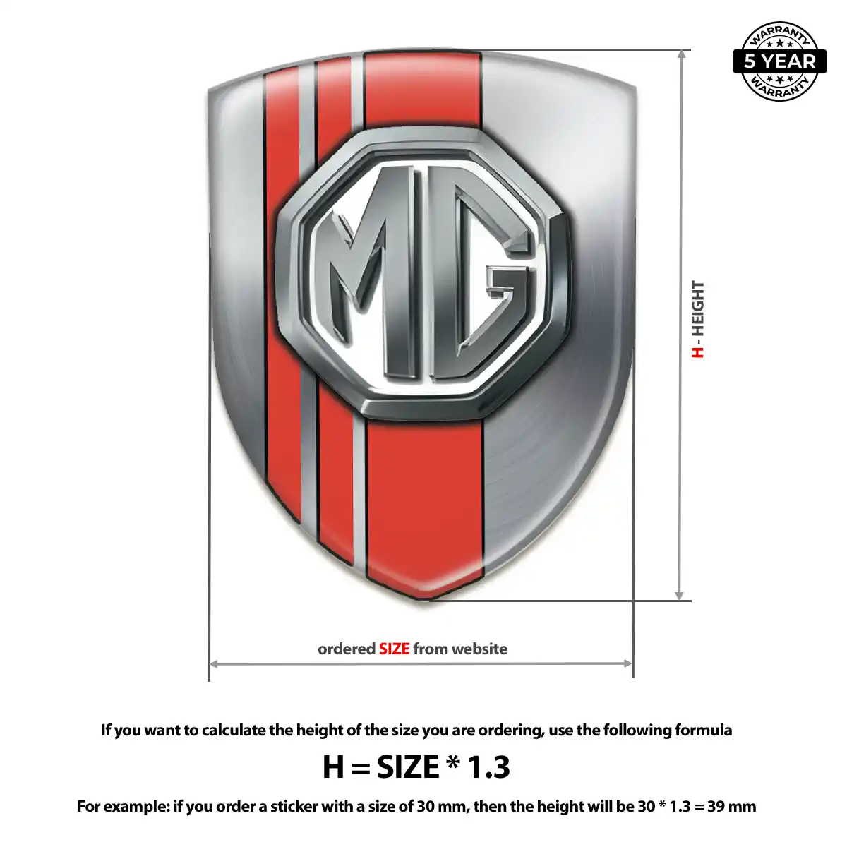 MG Domed Logo Decal Resin Luxe