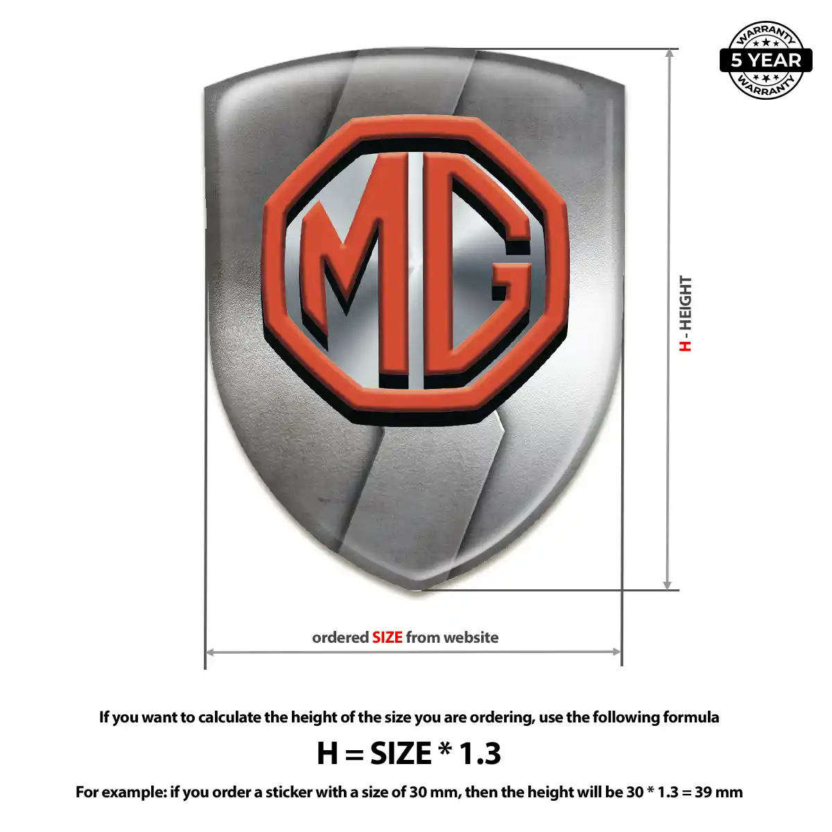 MG Domed Logo Decal Signature Grade