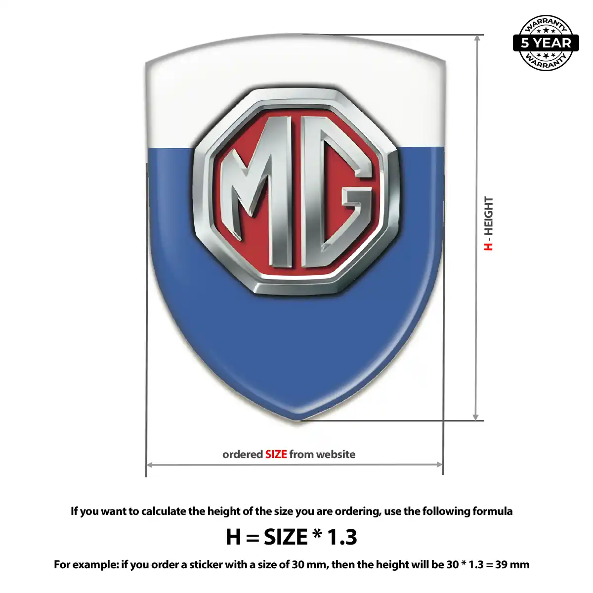 MG Domed Logo Decal Sleek Style