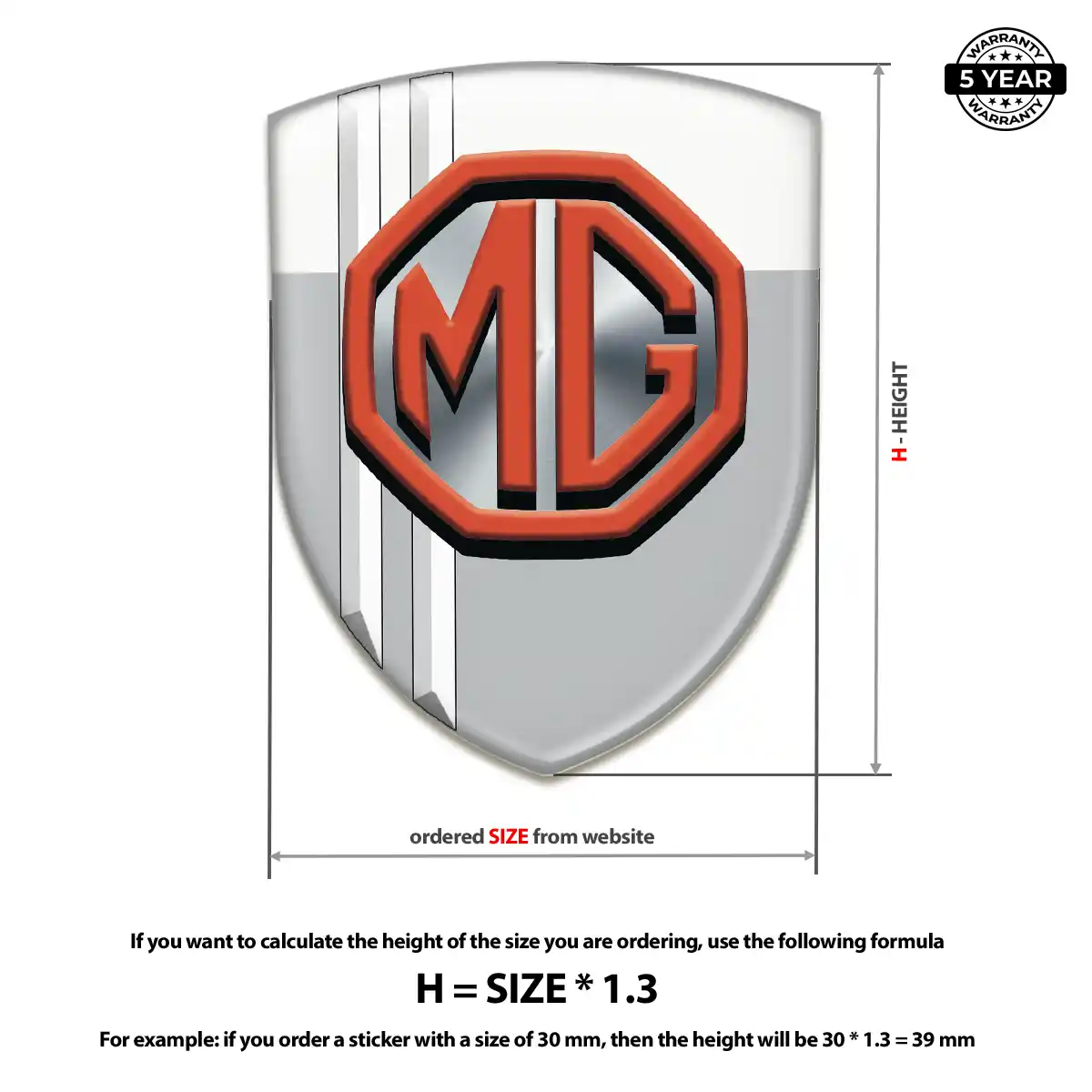 MG Domed Logo Sticker Elite Finish