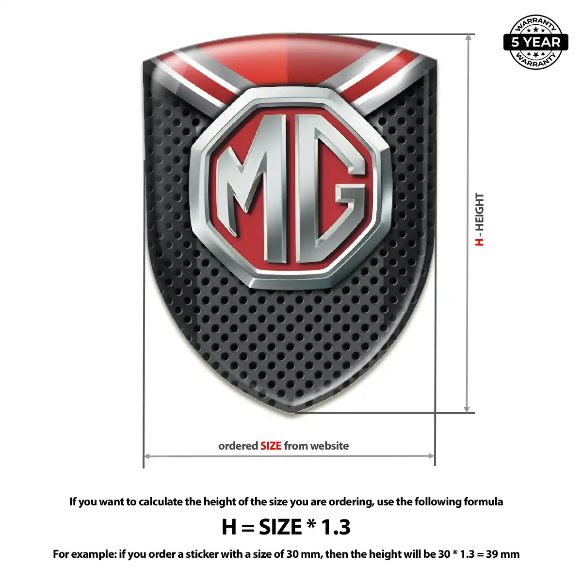 MG Domed Logo Sticker Exterior Luxe