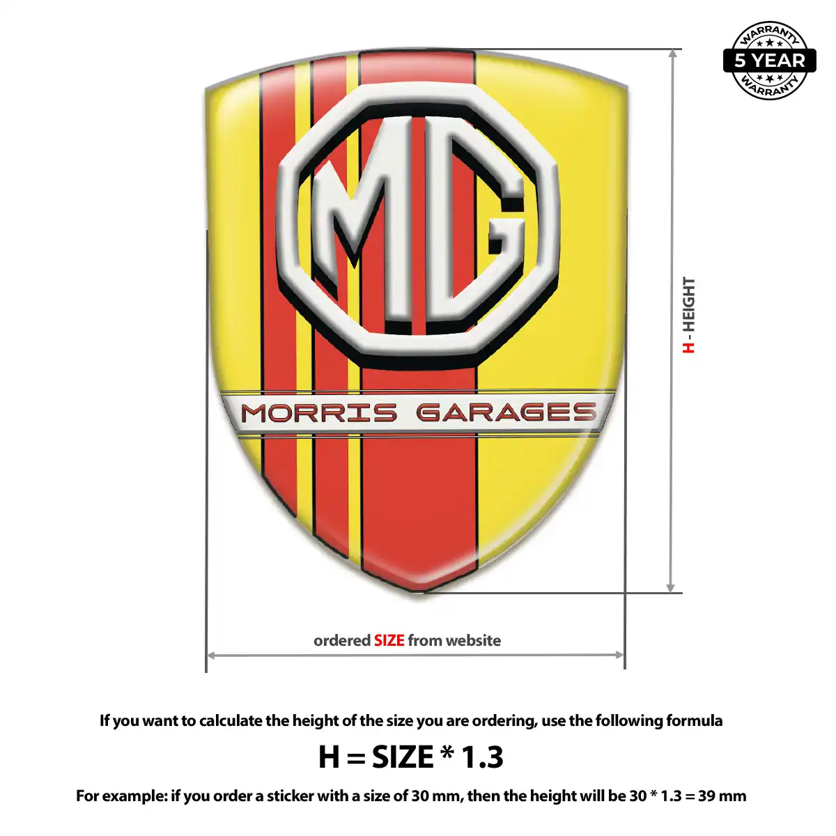 MG Domed Logo Sticker Interior Elegance