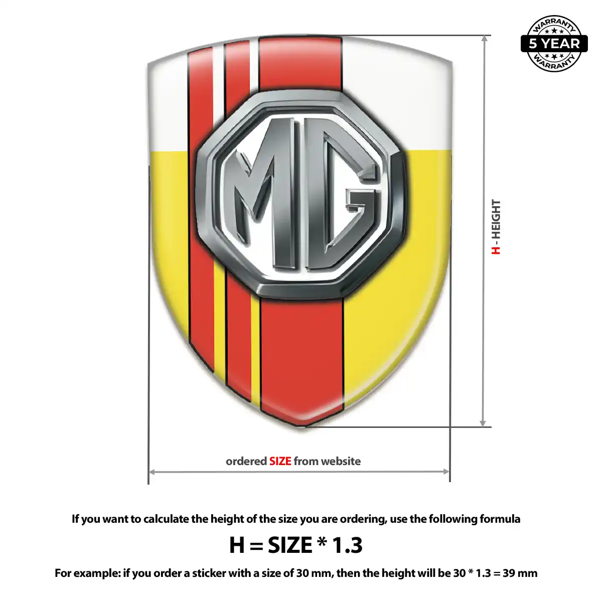 MG Domed Logo Sticker Interior Luxe