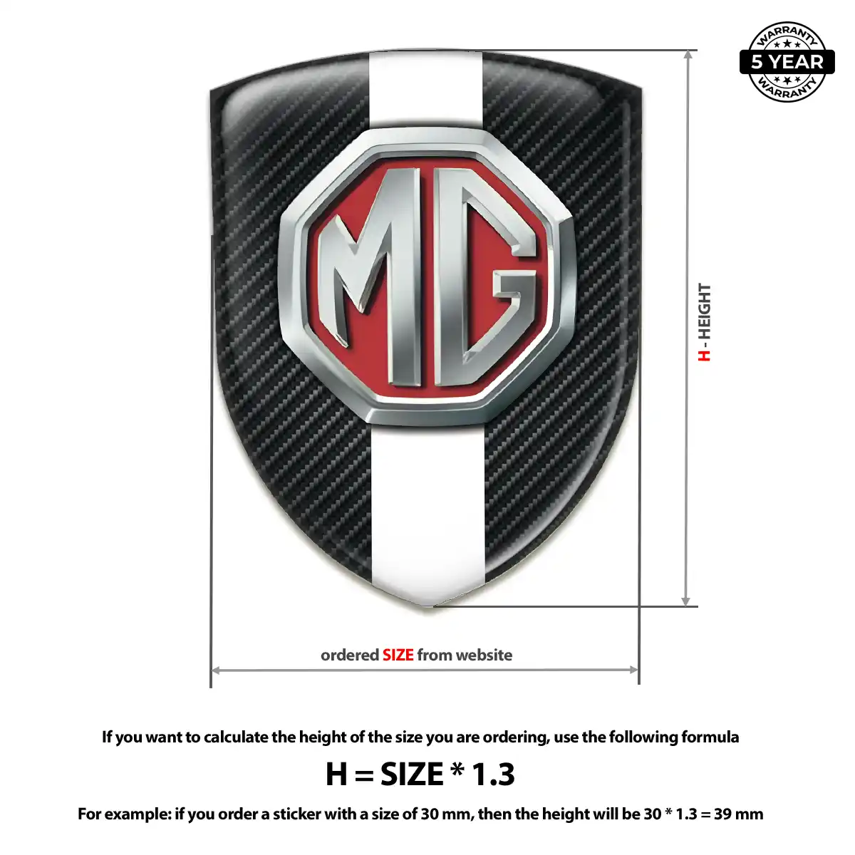MG Domed Logo Sticker Noble Edition