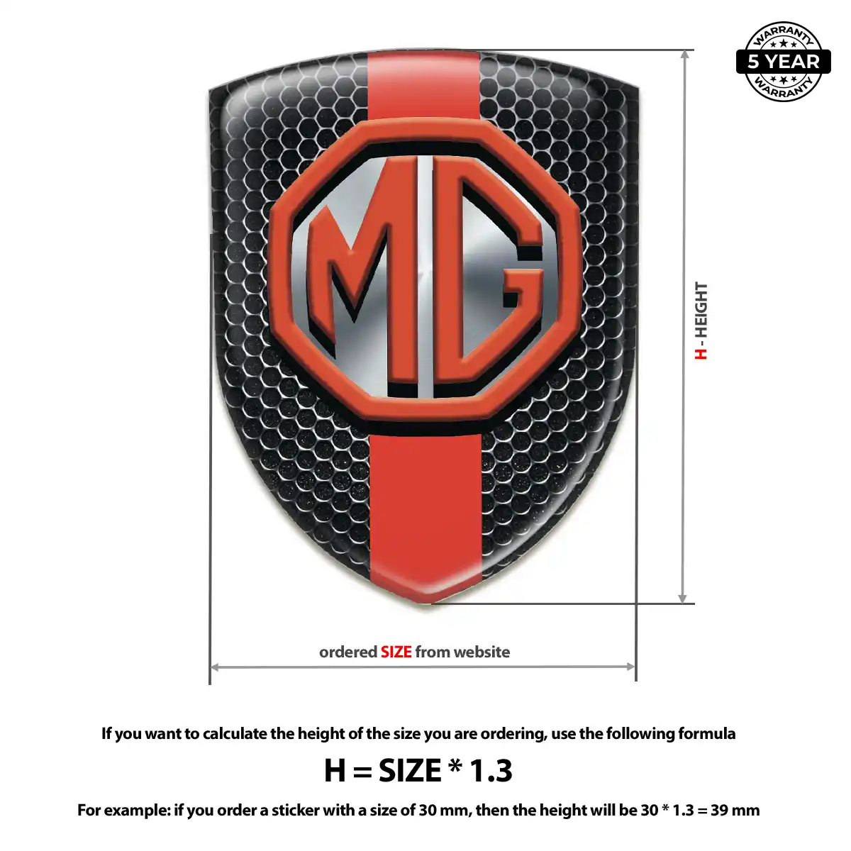 MG Domed Logo Sticker Opulent Line