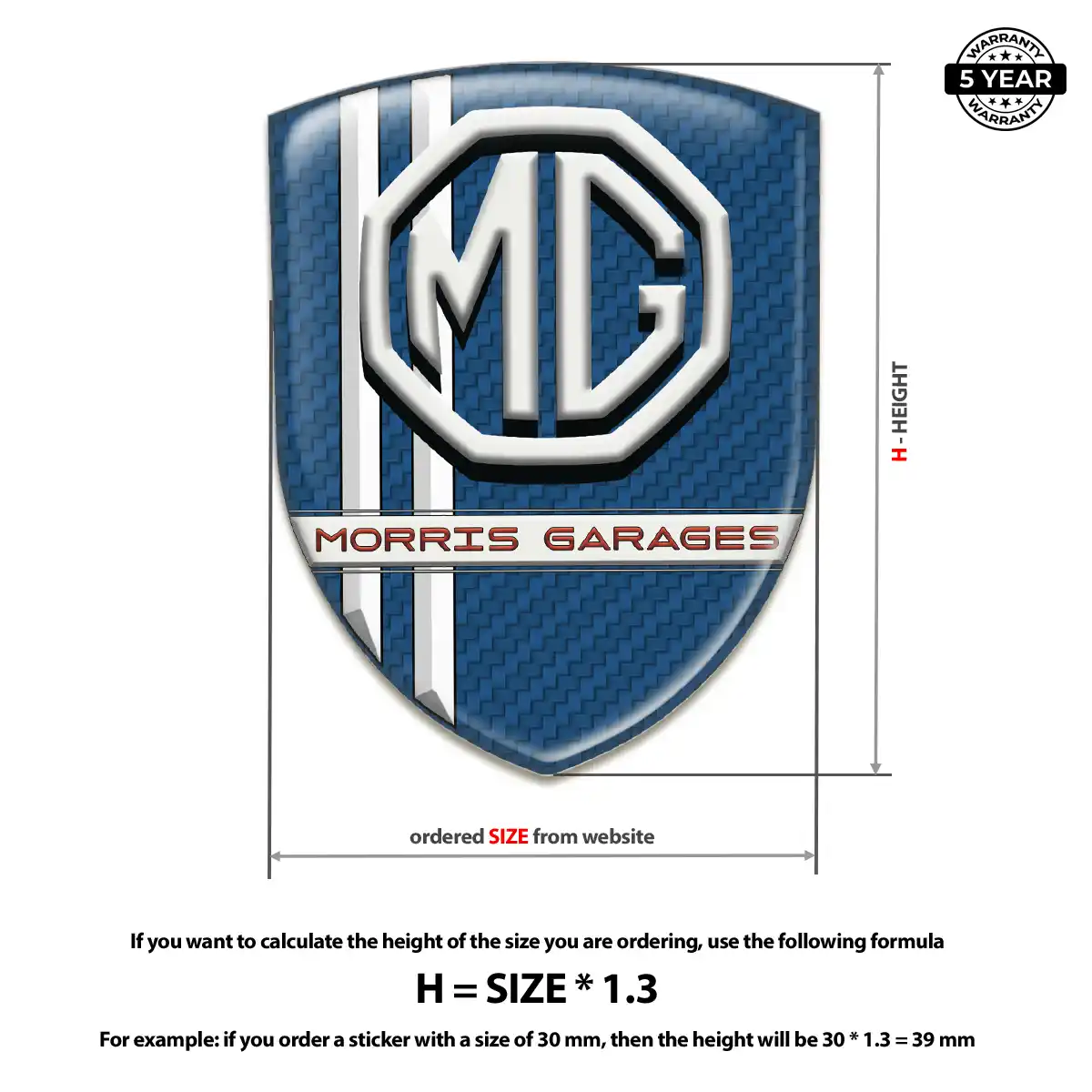MG Domed Logo Sticker Outer Style